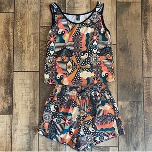 POP Fit Geometric Groovy 2 piece Tank and Shorts Set